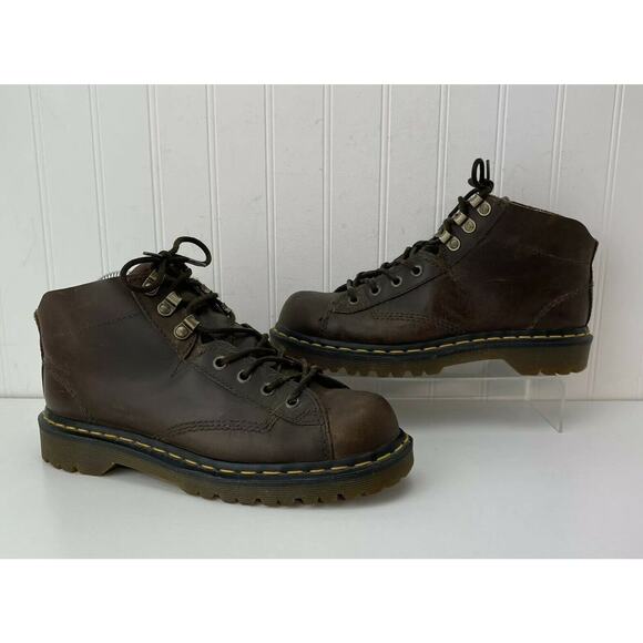 DR MARTEN’S Men’s Size Tag US 6 (10" Insole) Lace-up Brown Leather Boots *READ* - Picture 1 of 11